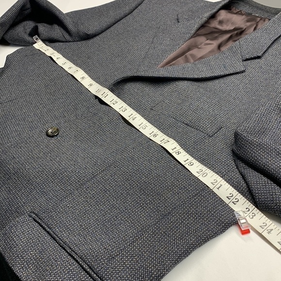 Pronto Uomo Couture 100% Wool Blazer Navy/Grey Size 44 Short - Picture 13 of 15
